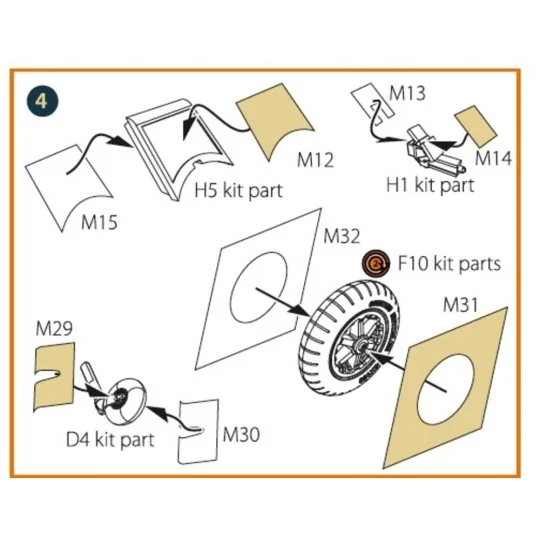 Bf-109E-4/7 double-sided painting mask for Wingsy Kits, 1/48 - Clea...