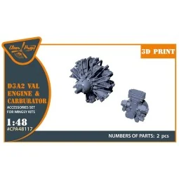 D3A2 VAL carbureted engine for Wingsy Kits, 1/48 - Clear Prop Acces...