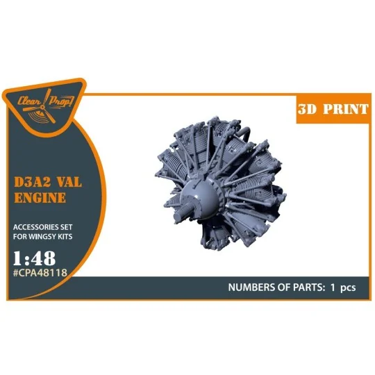 D3A2 VAL engine for Wingsy Kits, 1/48 - Clear Prop Accessories CPA4...