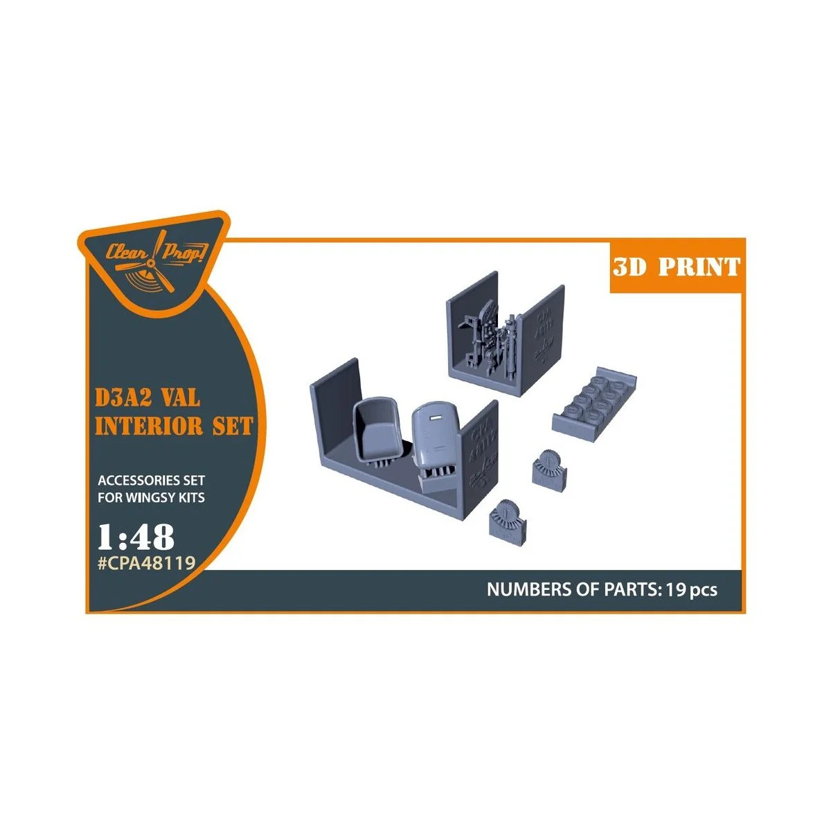 D3A2 VAL interior set for Wingsy Kits, 1/48 - Clear Prop Accessorie...