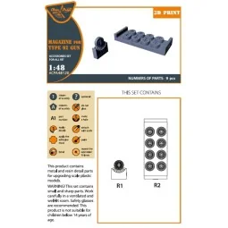 Magasins for Type92 gun 9 pcs, 1/48 - Clear Prop Accessories CPA48120 2