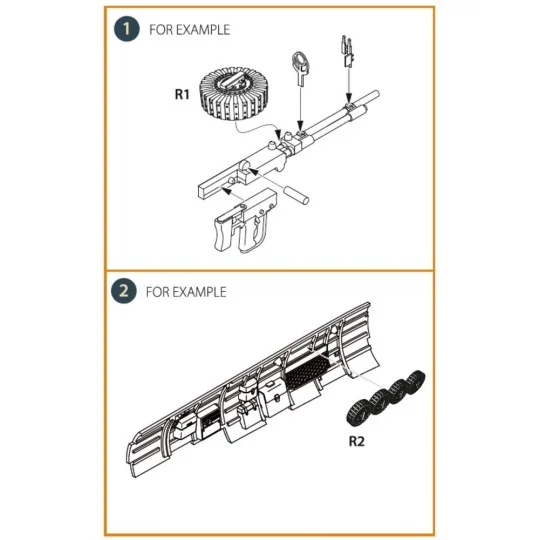Magasins for Type92 gun 9 pcs, 1/48 - Clear Prop Accessories CPA48120