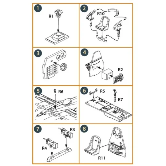 D3A2 VAL interior set for Wingsy Kits, 1/48 - Clear Prop Accessorie...