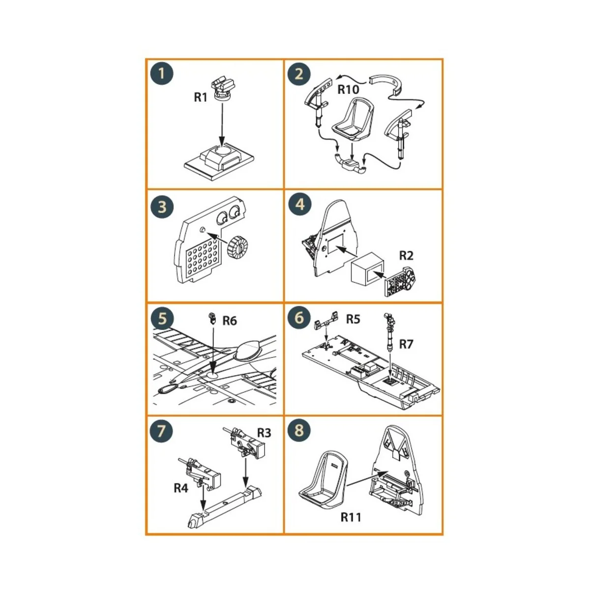 D3A2 VAL interior set for Wingsy Kits, 1/48 - Clear Prop Accessorie...
