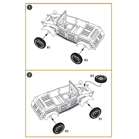 Kubelwagen type 82 Wheel set, 1/48 - Clear Prop Accessories CPA48124