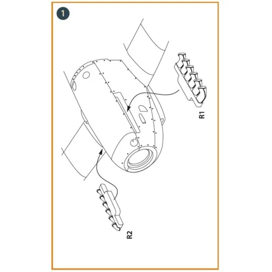Spitfire Tr.9 exhausts for Airfix kit, 1/48 - Clear Prop Accessorie...