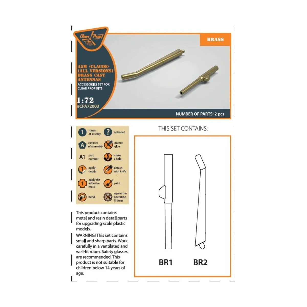 A5M Claude (early version) brass cast antennas for CP kits CP720016...