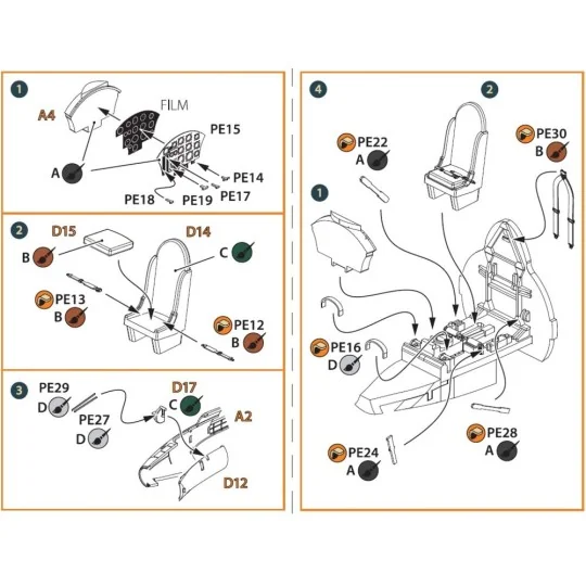 Gloster E28/39 Pioneer PE parts interior for CP kits CP72001/CP7200...