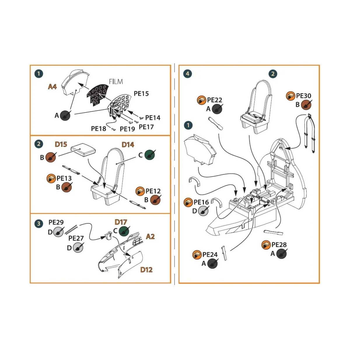 Gloster E28/39 Pioneer PE parts interior for CP kits CP72001/CP7200...