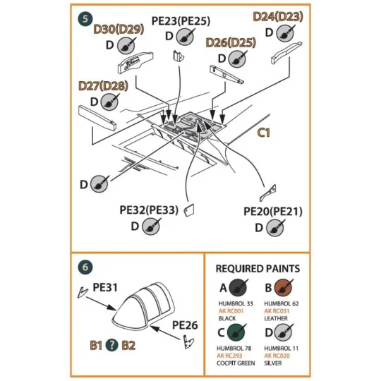 Gloster E28/39 Pioneer PE parts interior for CP kits CP72001/CP7200...