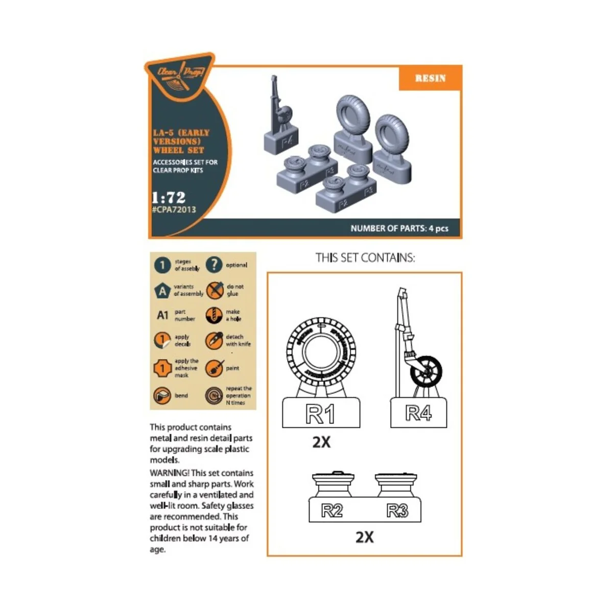 La-5 (early version) wheel set for CP kit CP72014, 1/72 - Clear Pro...