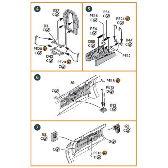 A5M Claude (all versions) PE parts for CP kits CP720016/CP72008/CP7...