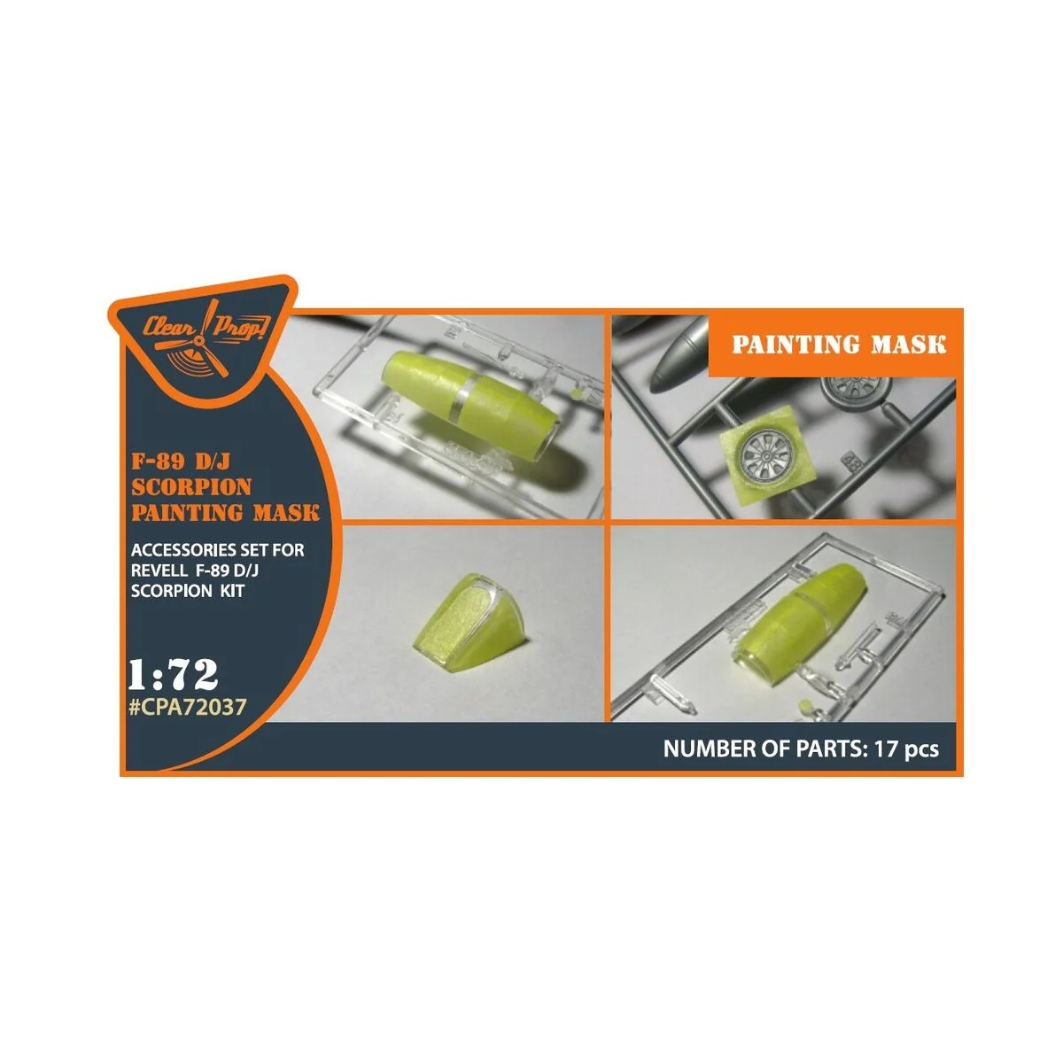 F-89 D/J painting mask for REVELL kit, 1/72 - Clear Prop Accessorie...
