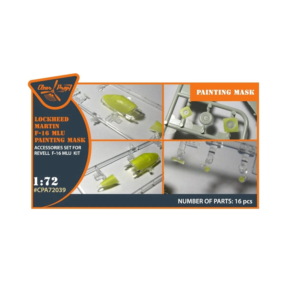 F-16 single seater painting mask for REVELL kit, 1/72 - Clear Prop ...