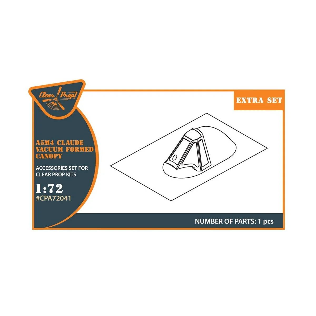 A5M4 Claude vacuum formed canopy for CP kit CP72010, 1/72 - Clear P...