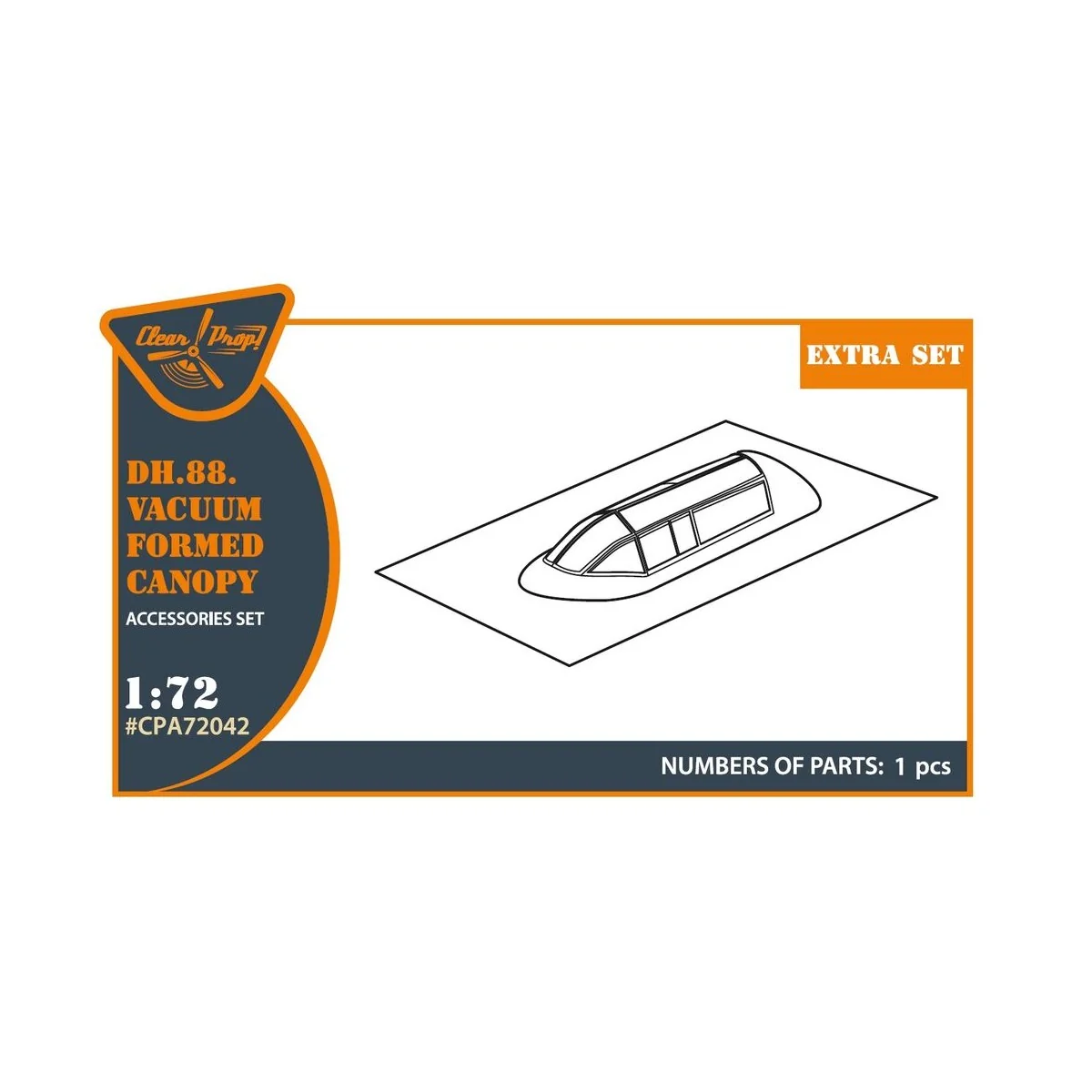 DH.88 Comet vacuum formed canopy for CP kits, 1/72 - Clear Prop Acc...