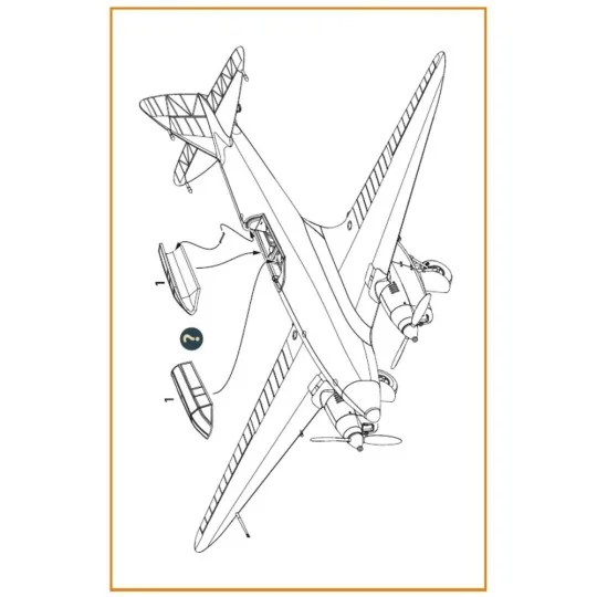 DH.88 Comet vacuum formed canopy for CP kits, 1/72 - Clear Prop Acc...