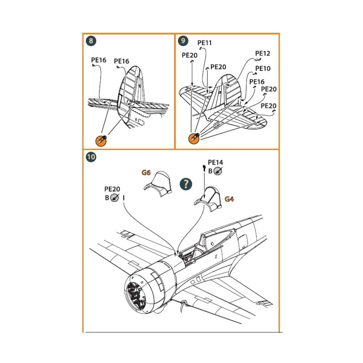 Hawk H-75 M/N/O PE parts for CP kits CP72021/CP72022/CP72029, 1/72 ...