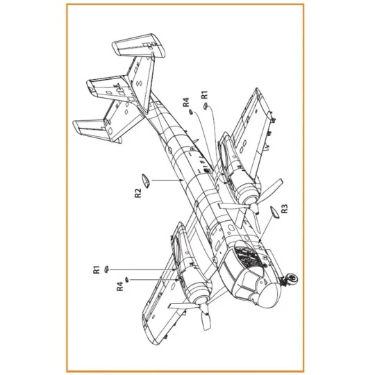 OV-1 A/B/C/D Mohawk air intakes for CP kit, 1/72 - Clear Prop Acces...