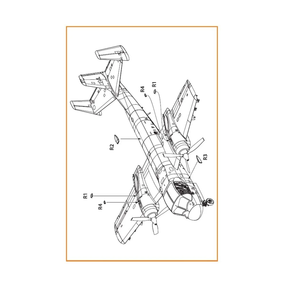 OV-1 A/B/C/D Mohawk air intakes for CP kit, 1/72 - Clear Prop Acces...