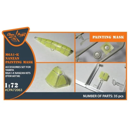 M6A1-K Nanzan painting mask for Tamiya kit 60738, 1/72 - Clear Prop...
