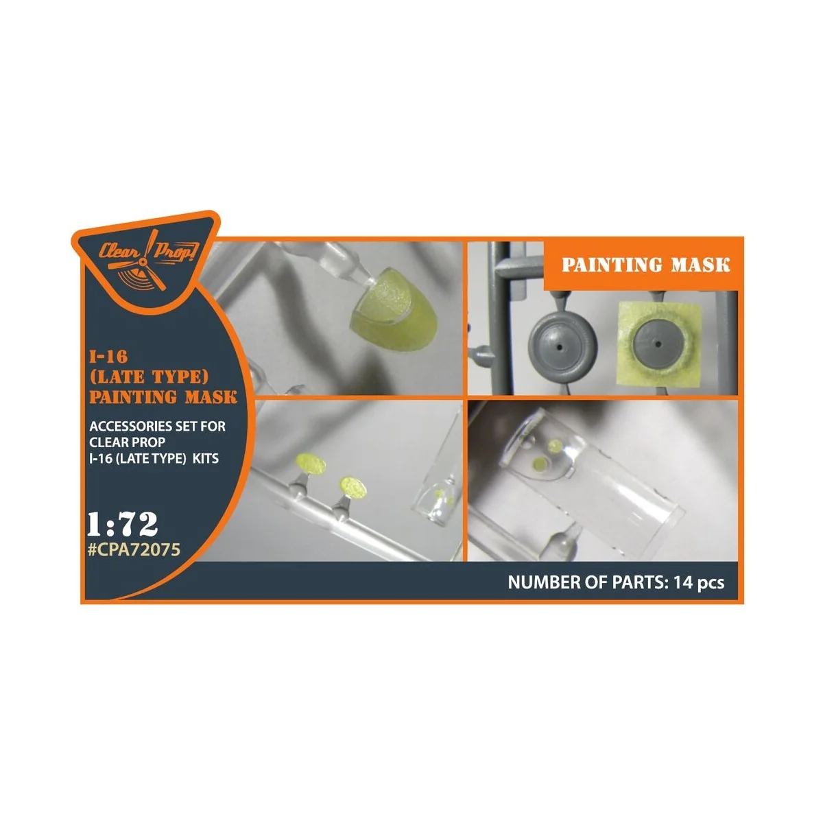 I-16 (late version) painting mask for CP kit, 1/72 - Clear Prop Acc...