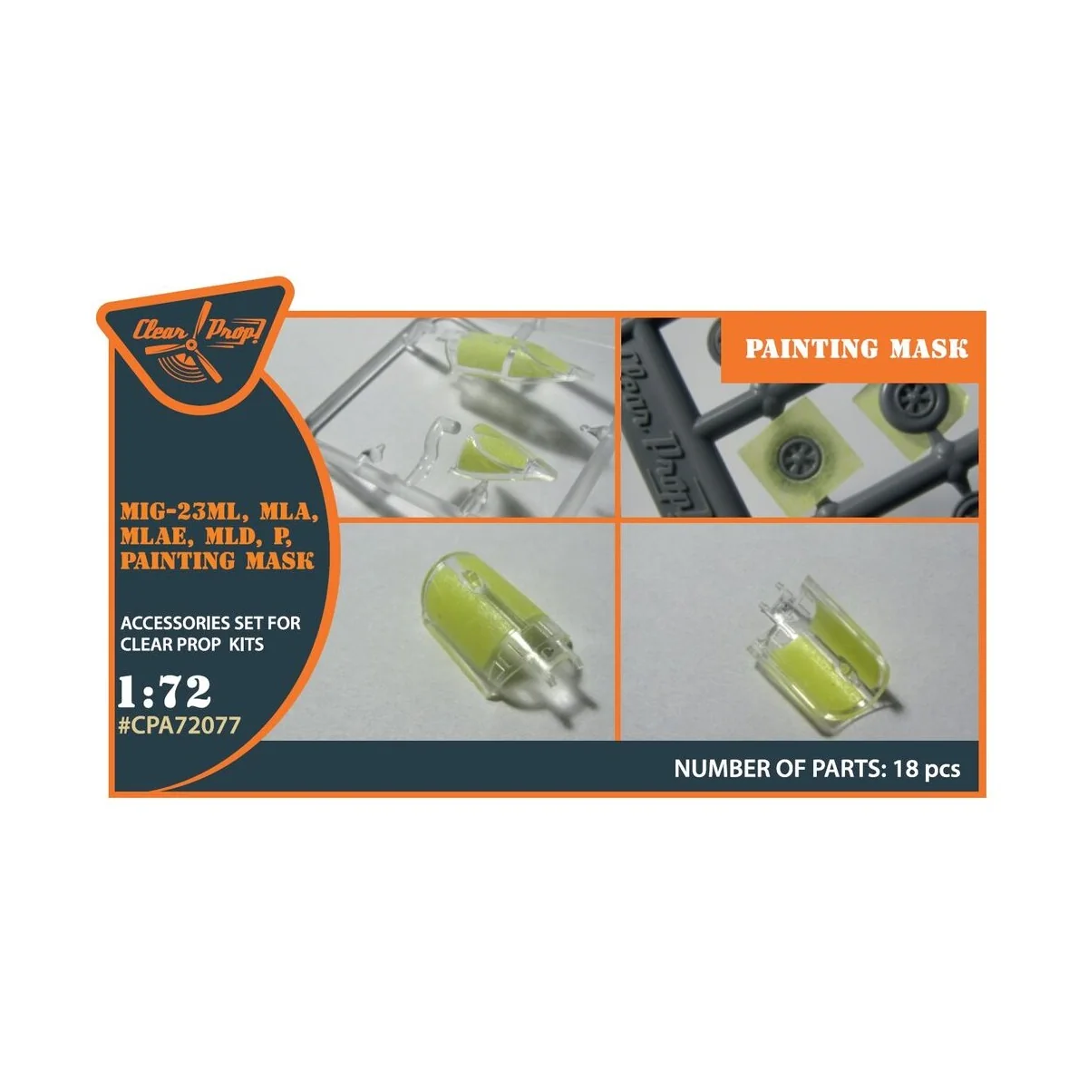 MiG-23ML, MLD, P, MLAE painting mask for CP kits, 1/72 - Clear Prop...
