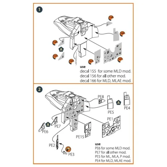 MiG-23ML, MLD, P, MLAE PE set for CP kits, 1/72 - Clear Prop Access...