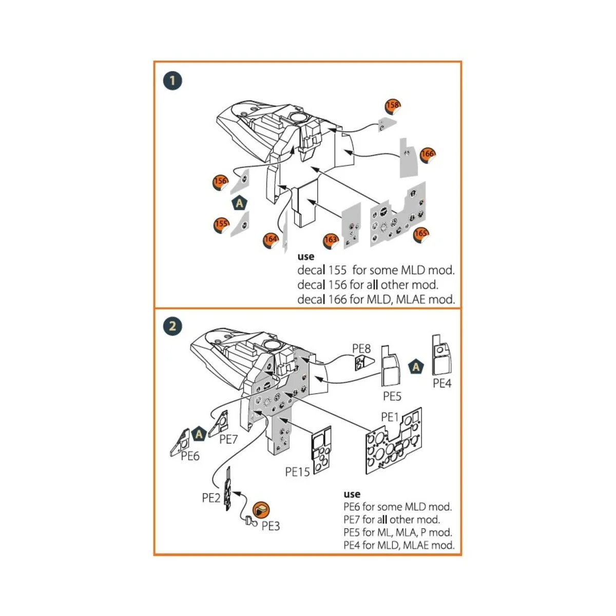 MiG-23ML, MLD, P, MLAE PE set for CP kits, 1/72 - Clear Prop Access...