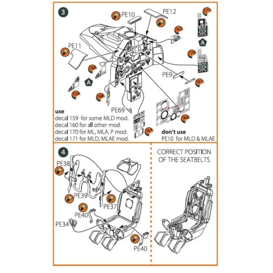 MiG-23ML, MLD, P, MLAE PE set for CP kits, 1/72 - Clear Prop Access...