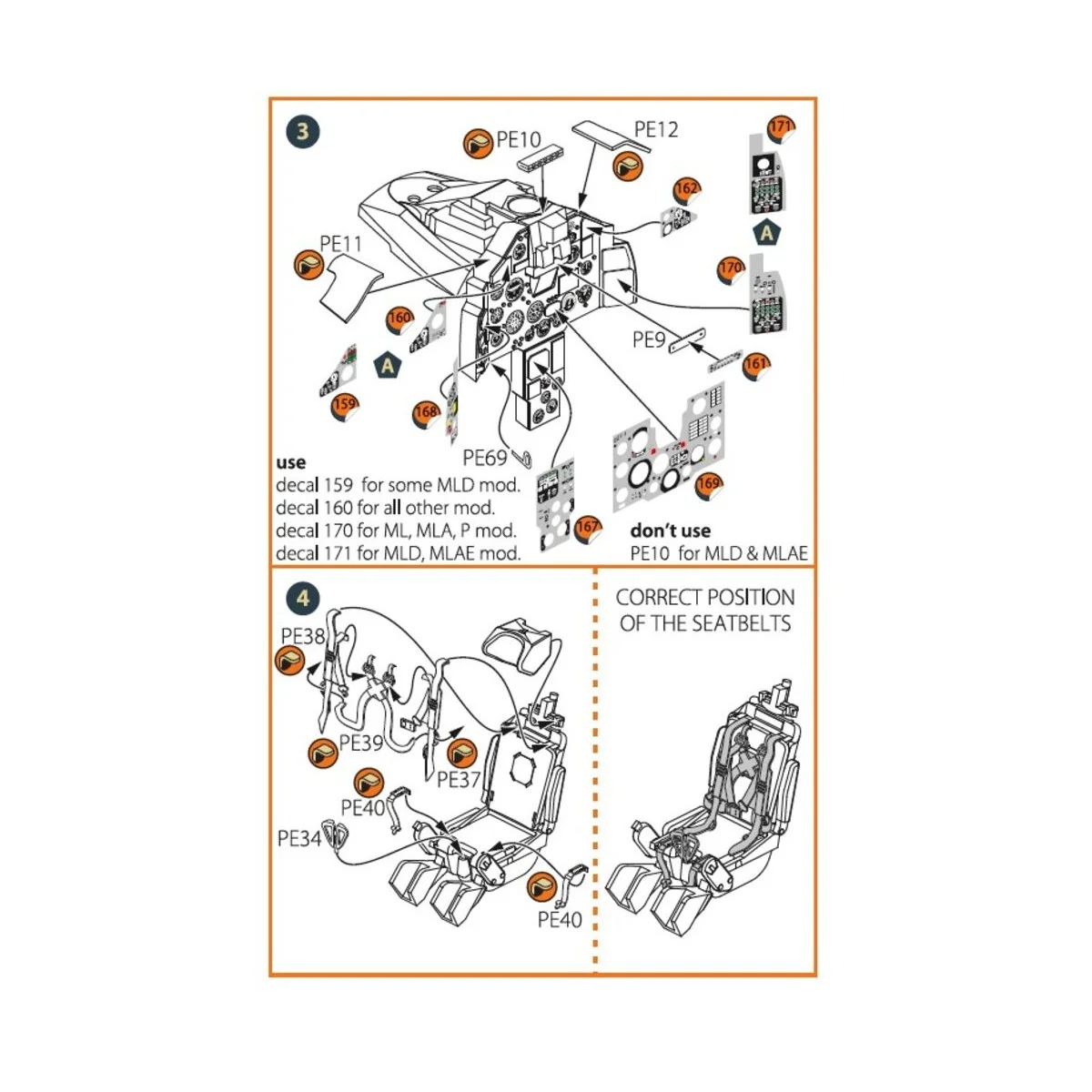 MiG-23ML, MLD, P, MLAE PE set for CP kits, 1/72 - Clear Prop Access...