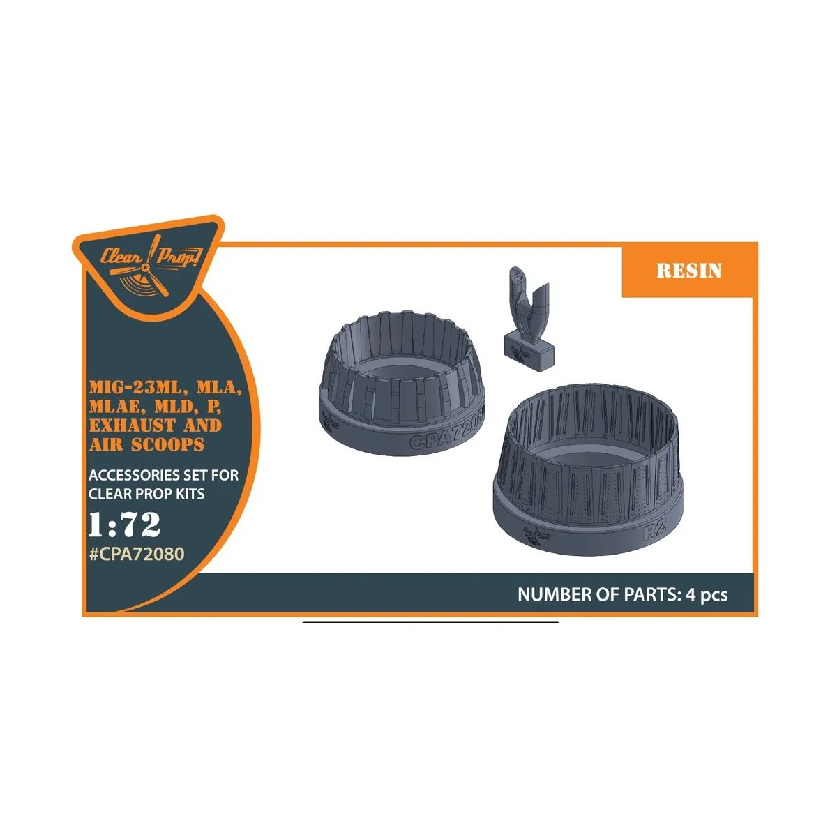 MiG-23ML, MLD, P, MLAE Exhaust and air scoops for CP kits, 1/72 - C...