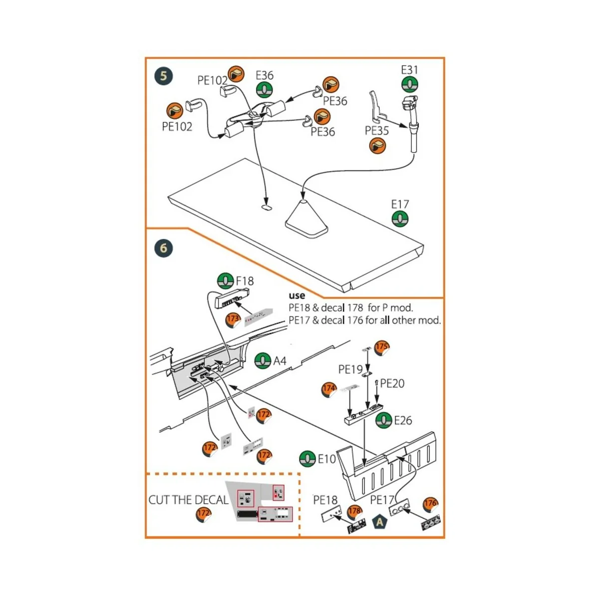 MiG-23ML, MLD, P, MLAE PE set for CP kits, 1/72 - Clear Prop Access...