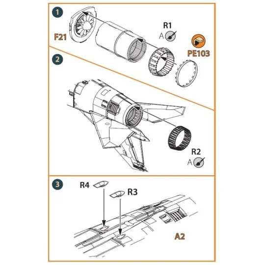 MiG-23ML, MLD, P, MLAE Exhaust and air scoops for CP kits, 1/72 - C...