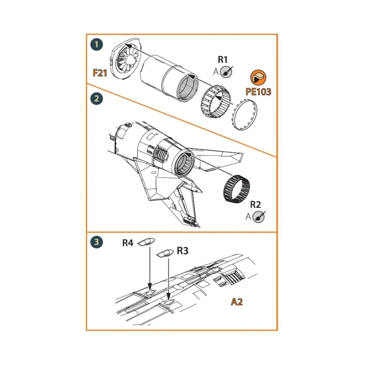 MiG-23ML, MLD, P, MLAE Exhaust and air scoops for CP kits, 1/72 - C...