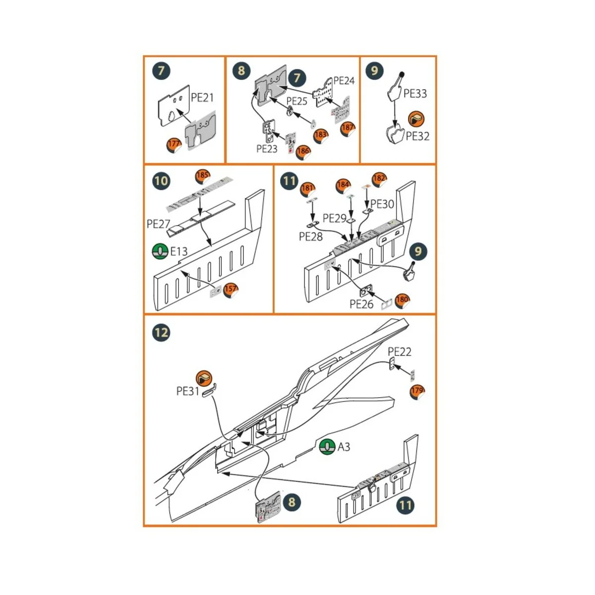 MiG-23ML, MLD, P, MLAE PE set for CP kits, 1/72 - Clear Prop Access...