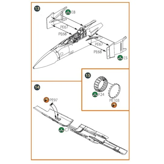 MiG-23ML, MLD, P, MLAE PE set for CP kits, 1/72 - Clear Prop Access...