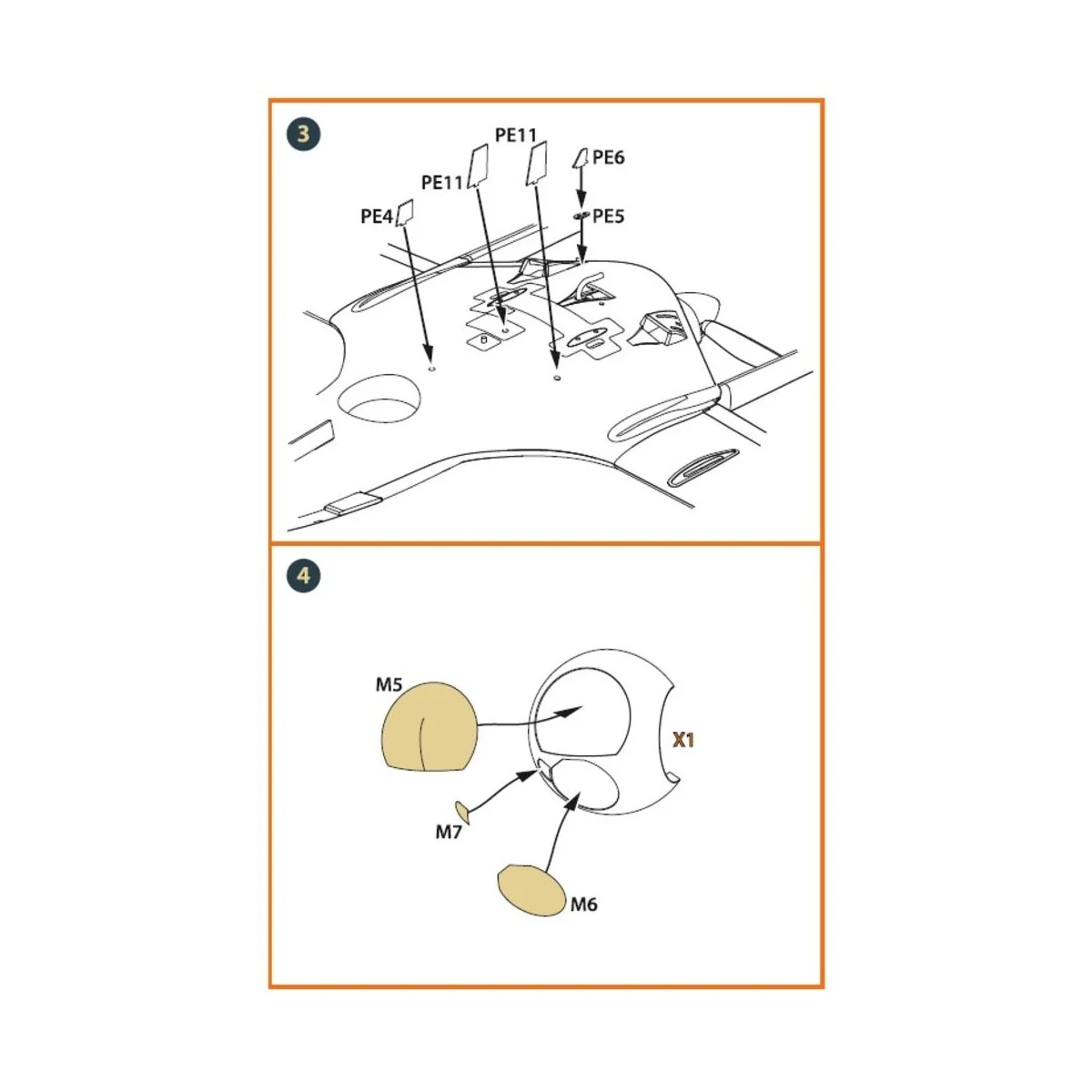 TB.2 PE parts and painting mask x2 set for CP kits, 1/72 - Clear Pr...