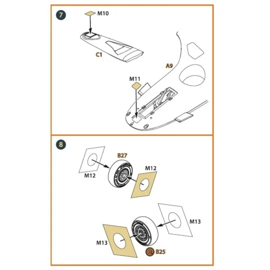 TB.2 PE parts and painting mask x2 set for CP kits, 1/72 - Clear Pr...