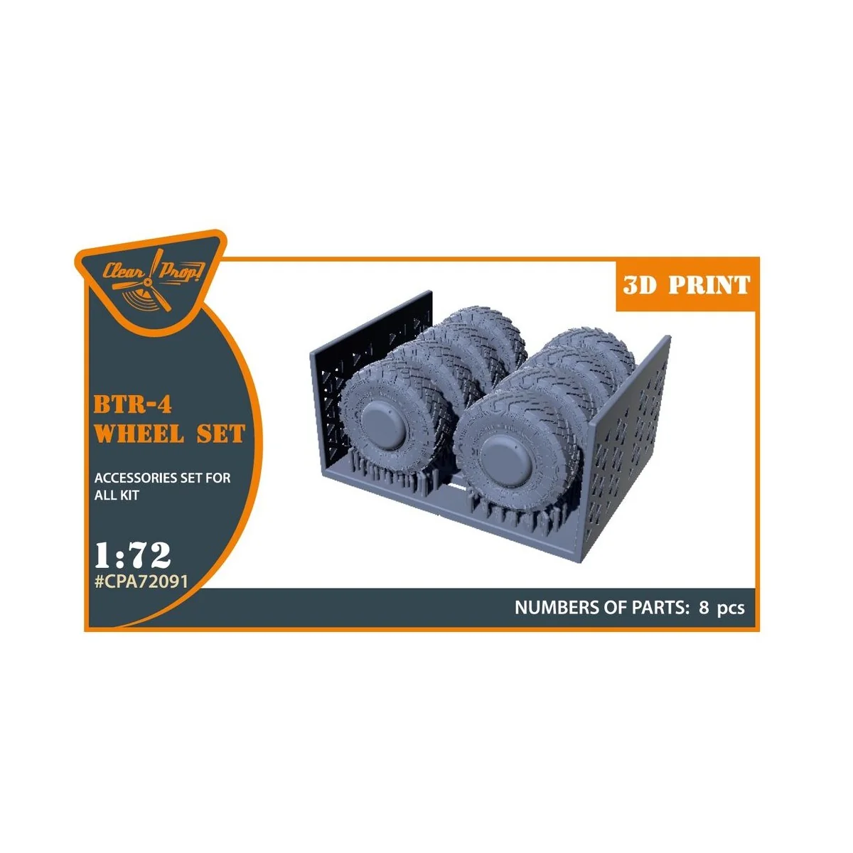 BTR-4 Wheel set for IBG kits, 1/72 - Clear Prop Accessories CPA72091