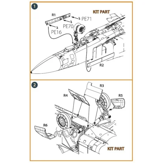 MiG-23 undercarriage covers for CP kits, 1/72 - Clear Prop Accessor...