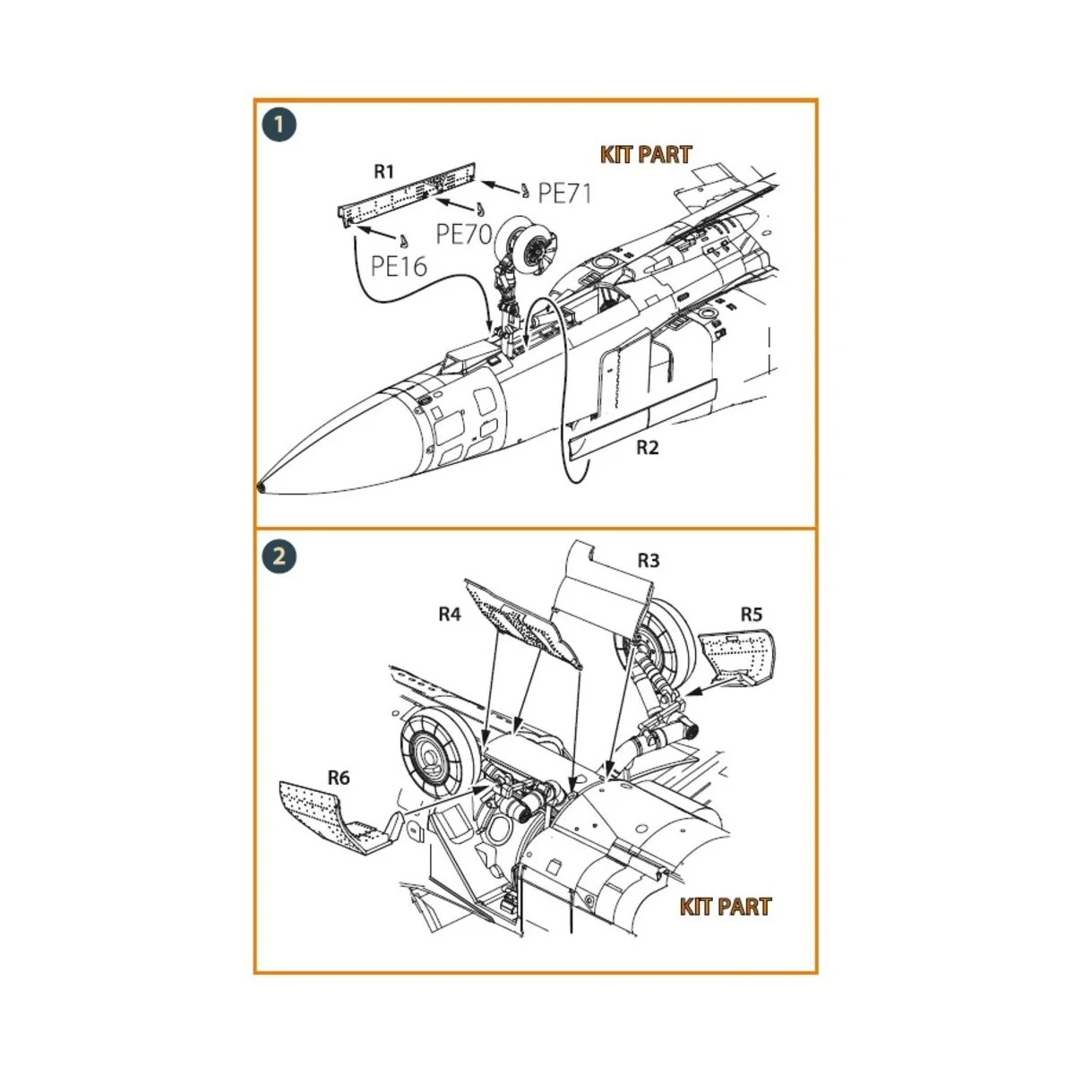 MiG-23 undercarriage covers for CP kits, 1/72 - Clear Prop Accessor...