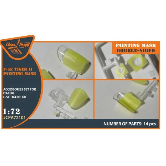 F-5E Tiger II painting mask for Italeri kits, 1/72 - Clear Prop Acc...