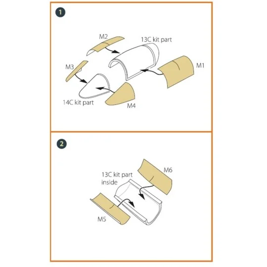 F-5E Tiger II painting mask for Italeri kits, 1/72 - Clear Prop Acc...