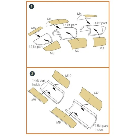 F-5F Tiger II painting mask for Italeri kits, 1/72 - Clear Prop Acc...