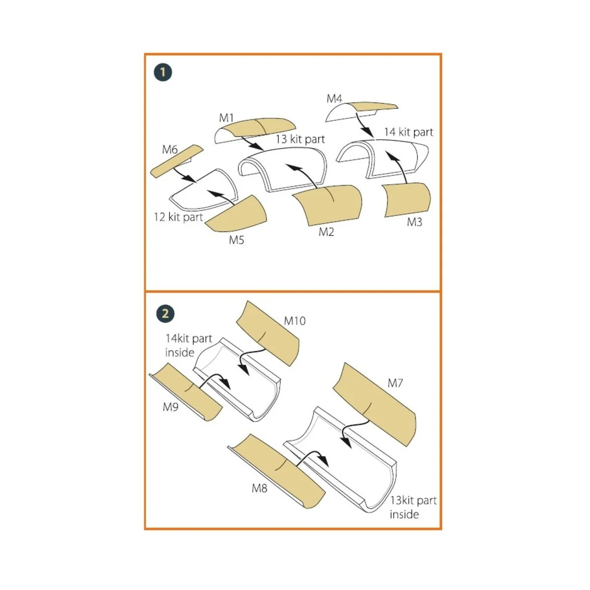 F-5F Tiger II painting mask for Italeri kits, 1/72 - Clear Prop Acc...