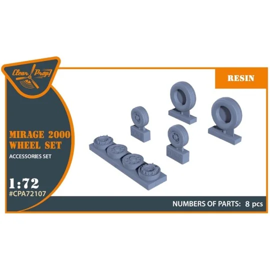 Mirage-2000 wheel set for Modelsvit, Dream Model kits, 1/72 - Clear...