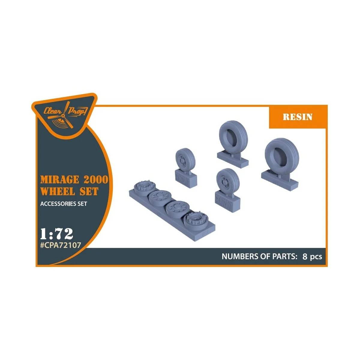 Mirage-2000 wheel set for Modelsvit, Dream Model kits, 1/72 - Clear...