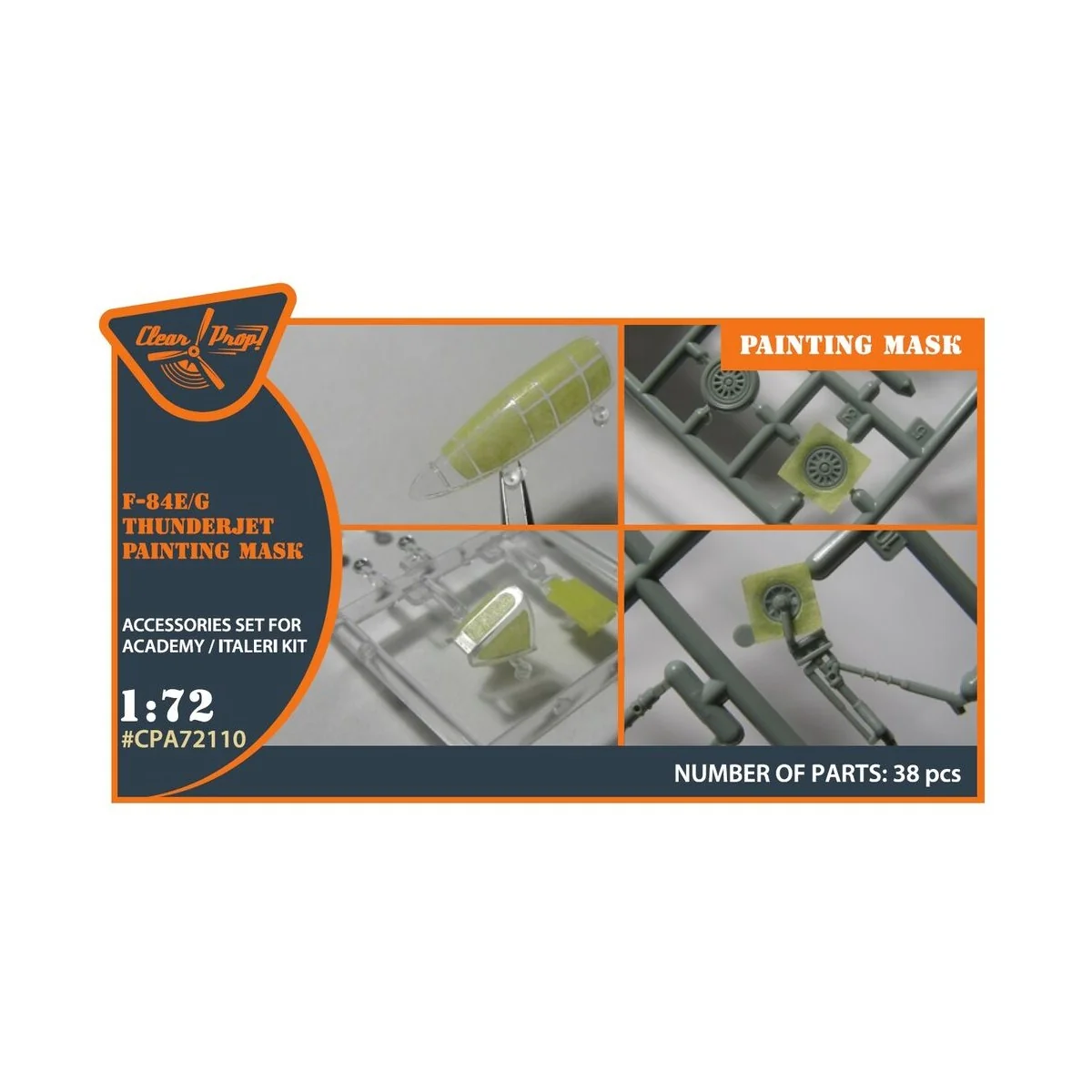 F84E/G Thunderjet painting mask for Italeri/Academy kits, 1/72 - Cl...