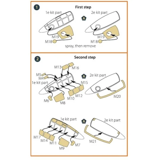F84E/G Thunderjet painting mask for Italeri/Academy kits, 1/72 - Cl...